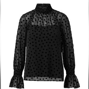 AKRIS PUNTO Women's Velvet Polka Dot Peplum-Cuff Blouse